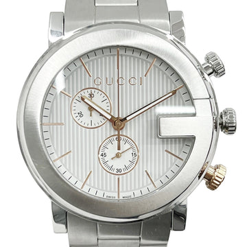 Gucci G chronograph men's YA101360 quartz stainless steel silver sapphire glass waterproof