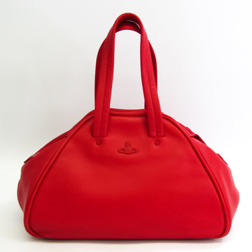 VIVIENNE WESTWOOD Women's Leather Boston Bag Red Color