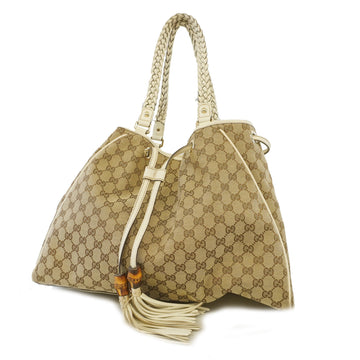 Gucci Bamboo Tote bag 170206 Women's GG Canvas Handbag,Tote Bag Beige