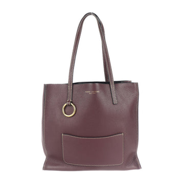MARC JACOBS EW Shopper The Bold Grind Tote Bag M0012566 Leather Burgundy Wine Gold Hardware Shoulder with Pouch