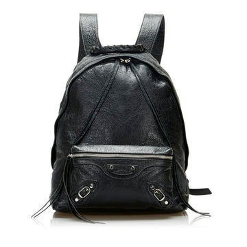 BALENCIAGA city rucksack backpack 453212 black leather ladies