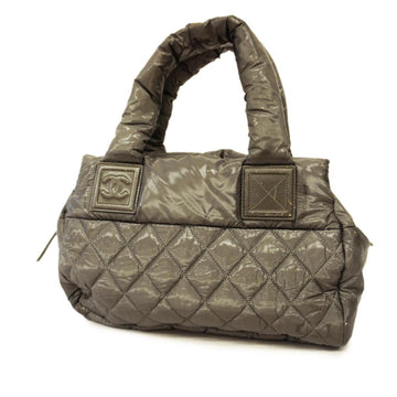CHANEL Handbag Coco Cocoon Nylon Gray Silver Hardware Women's