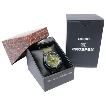 SEIKO PROSPEX FIELD MASTER Pross pecks field master clock wristwatch men solar 20 standard atmosphere waterproofing round green clockface stainless steel / nylon khaki black SBDJ023 V157-0CH0