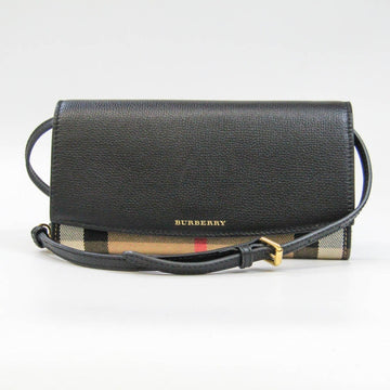 BURBERRY Women's Canvas,Leather Chain/Shoulder Wallet Beige,Black,Brown