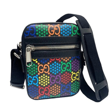 Gucci Shoulder Bag GG Psychedelic Black Multicolor PVC Leather Diagonal 98103