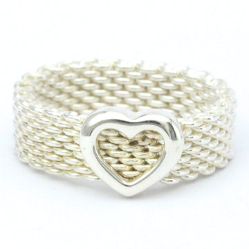 TIFFANY Somerset Mesh Heart Ring Silver 925 Fashion No Stone Band Ring Silver