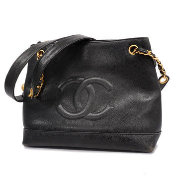 CHANELAuth  Caviar Skin Shoulder Bag Women's Caviar Leather Shoulder Bag Black