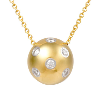 TIFFANY&Co Dots Ball Diamond Pendant K18YG/Pt950 Necklace