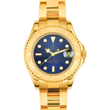 Rolex Yacht Master 68628 W No. K18YG Solid Gold Boys Watch Automatic Winding Blue Dial