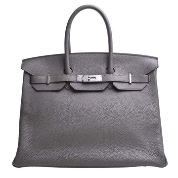 HERMES Togo Birkin 35 Handbag Gray Ladies