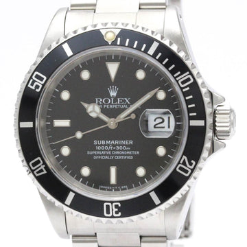ROLEXPolished  Submariner 16610 Date U Serial Steel Automatic Watch BF555759