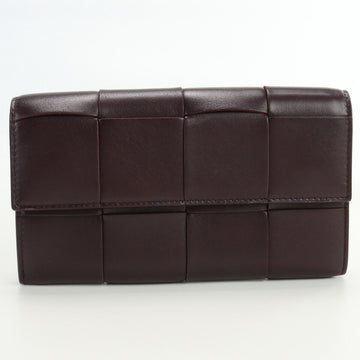 BOTTEGA VENETABOTTEGAVENETA  Cassette Flap Maxi Intrecciato Long Wallet Fold Leather Unisex