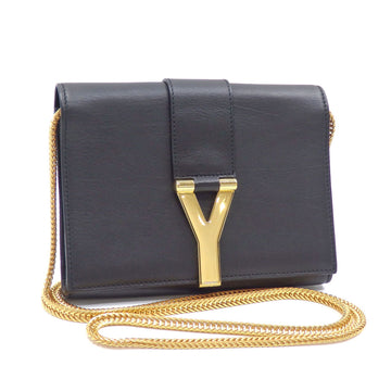 SAINT LAURENT Chain Shoulder Bag Classic Y Line Satchel Small Women's Black Calf Leather 311215 Pochette