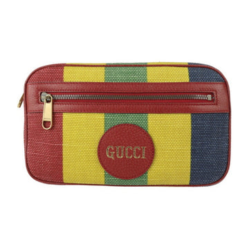 Gucci Baiadera waist bag 625895 notation size 80.32 canvas leather multicolor gold metal fittings belt body