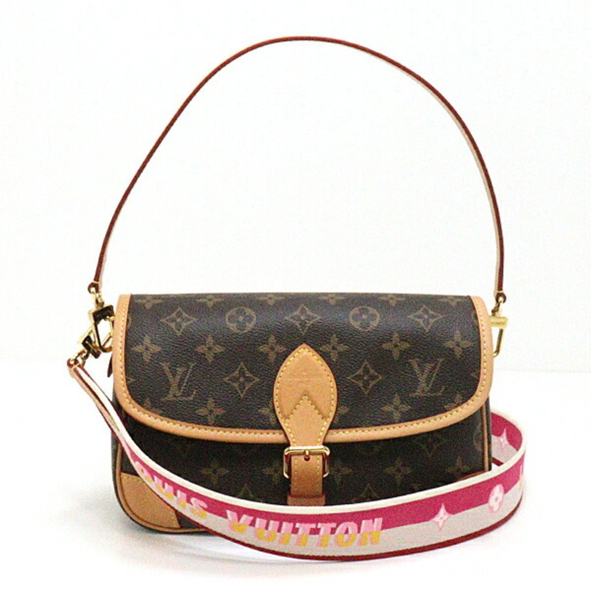 Louis Vuitton Diane NM PM Fuchsia M46049 Shoulder Bag Monogram Nume Le