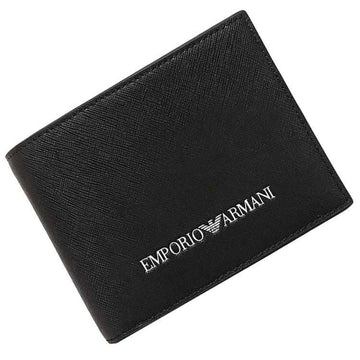EMPORIO ARMANI folio wallet black white Y4R165 leather  men's
