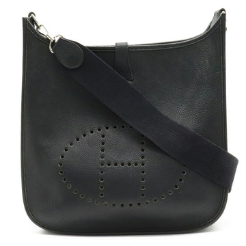 HERMES Evelyn 1 GM shoulder bag leather black E stamp