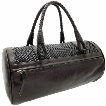Bottega Veneta Handbag Intrecciato Tote Bag Mesh Leather Dark Brown BOTTEGA VENETA Cylindrical Back Ladies