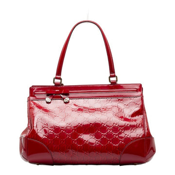 GUCCI Shiny sima Mayfair Tote Bag Handbag 257612 Red Enamel Women's