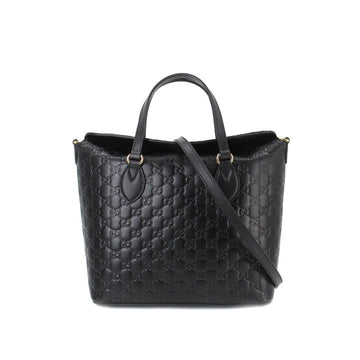 Gucci Guccisima 2way tote shoulder bag leather black 428226 Guccissima Bag