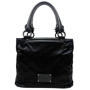 SALVATORE FERRAGAMO Tote Bag Black Gancini AU-21 7460 Nylon Leather Handbag Tassel Ladies
