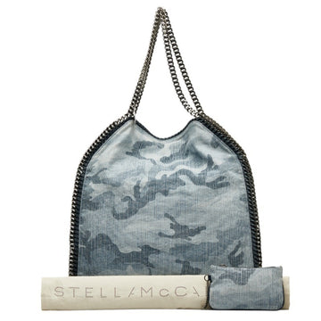 STELLA MCCARTNEY Falabella Camouflage Pattern Chain Tote Bag 495151 Light Blue Canvas Women's