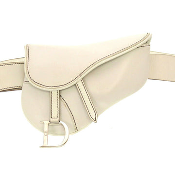Dior Saddle Waist Pouch Leather White 06BM-0013 Bag