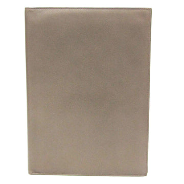 VALEXTRA Men's Leather Clutch Bag,Document Case Gray Beige