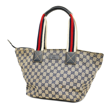 Gucci Tote Bag 131230 Women's GG Canvas Handbag,Tote Bag Beige,Navy