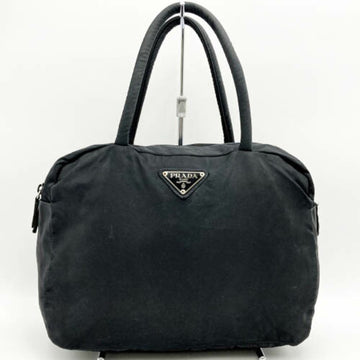 PRADA handbag tote bag nylon triangle logo black ladies men women USED