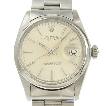 ROLEX Oyster Perpetual Watch Date No. 3 1500 Stainless Steel Swiss Made Silver Automatic Winding Dial Men's