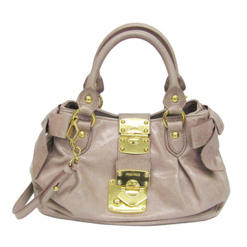 MIU MIU Side Ribbon RN0686 Women's Leather Handbag,Shoulder Bag Dusty Pink