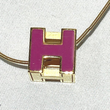 HERMES Cage de Ash H Cube Brand Accessories Necklace Ladies