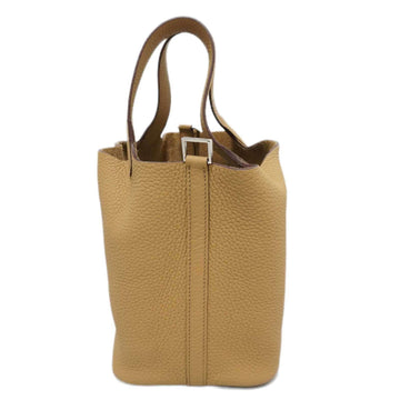 HERMES Picotin PM Handbag Tote Bag Biscuit/SV Hardware Taurillon B Engraved Ladies Men's