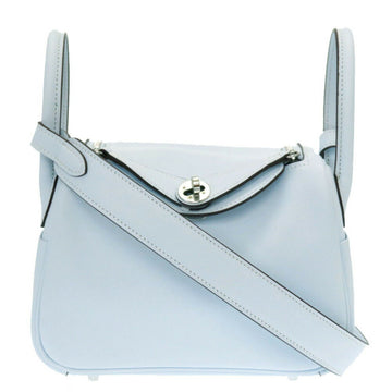 Hermes Mini Lindy Vaux Swift Blue Pale Z Engraved () Shoulder Bag