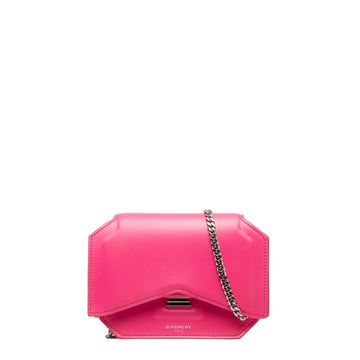 GIVENCHY Bow Cut Chain Shoulder Bag EF K 0136 Shocking Pink Leather Women