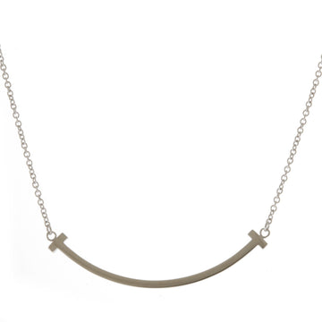 TIFFANY&Co. T smile necklace 18k gold K18 white ladies
