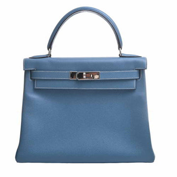 HERMES  Couchbel Kelly 28 Handbag - Blue