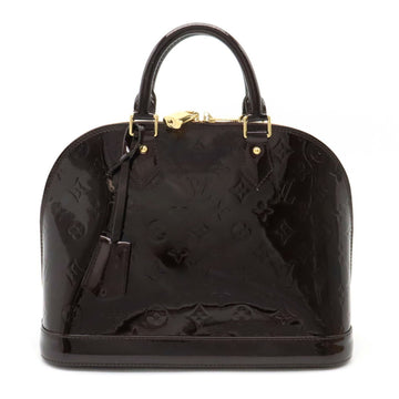LOUIS VUITTON Monogram Vernis Alma PM Handbag Patent Leather Amarant M91611