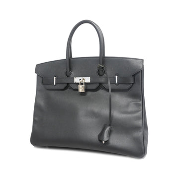 Hermes handbag Birkin 35 L engraved Epson black silver metal