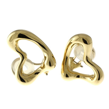 TIFFANY&Co. Open Heart Earrings 18K K18 Yellow Gold Women's