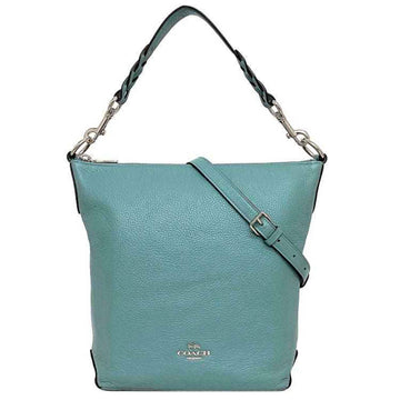 COACH 2way Abbey Duffle Smoky Green Silver F31507 Leather  Shoulder Bag Ladies