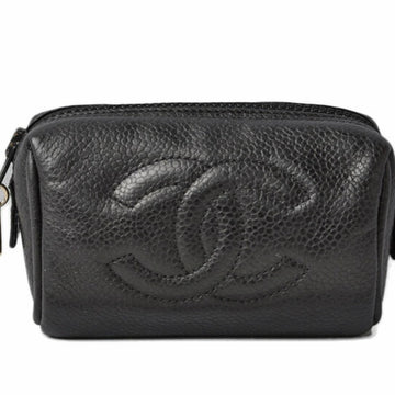 Chanel coin case / mini pouch CHANEL caviar skin black