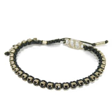 CHRISTIAN DIOR Dior Bracelet Technical Rope Crystal Rhinestone CD Logo Black Ladies Accessories Jewelry
