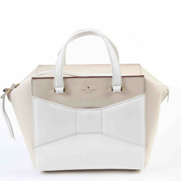 KATE SPADE Leather Beige x White Handbag