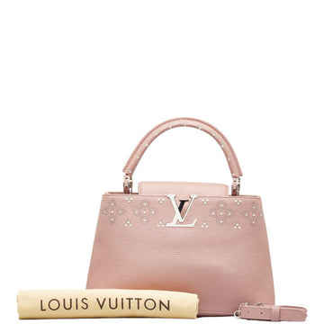 LOUIS VUITTON Capucines PM Handbag M42258 Magnolia Pink Taurillon Leather Ladies