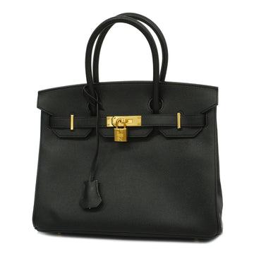 HERMESAuth  Birkin 30 C Stamped Women's Epsom Leather Handbag Black