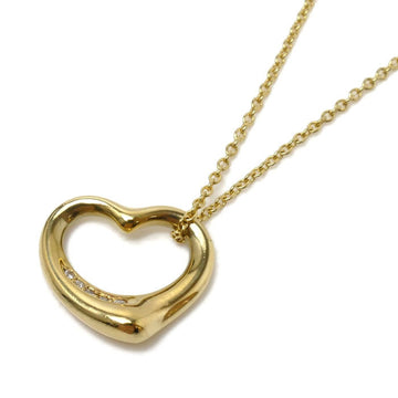 TIFFANY&Co.  K18YG Yellow Gold Open Heart 5PD Necklace Diamond 4.0g 40cm Women's