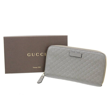 GUCCI/Gucci Long Wallet Micro Gucci Shima Leather Gray 449391