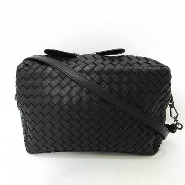 Bottega Veneta Bag Shoulder Black Pochette Intrecciato Ladies Calf Leather